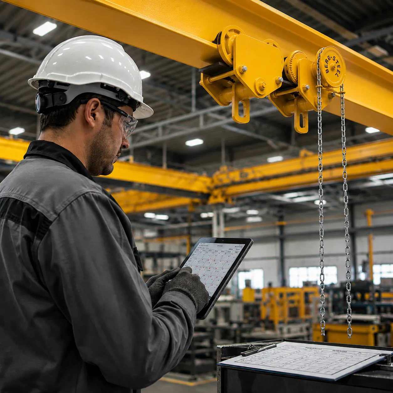 Manutenção preventiva em equipamento industrial